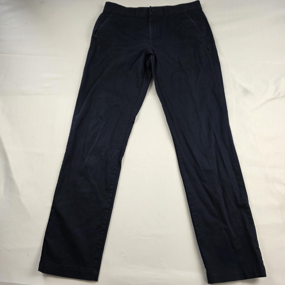Aether Pants Mens 30x30 Blue Canvas Chino Stretch Straight Leg Casual Pockets